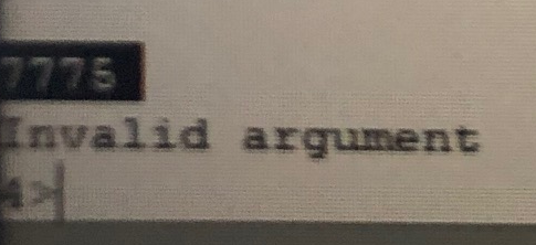 Invalid Argument 
